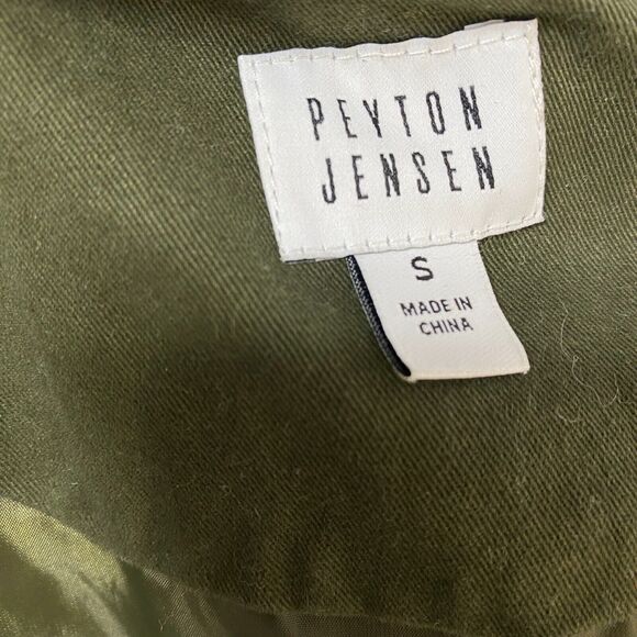 PEYTON JENSEN Womens Size Small Animal Stripe Dark Olive Utility Jacket Evereve - Picture 7 of 7